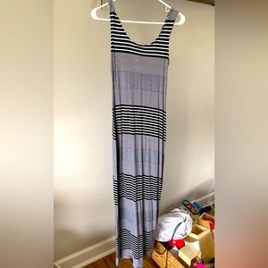 Black and white striped Maxi Dress